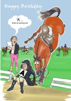 Birthday Card - Enter at A - Dressage - Horse - Funny Gift Envy