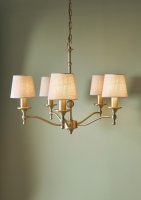 Laura Ashley Ludchurch 5 Light Armed Pendant Matt Antique Brass Fitting Only
