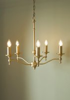 Laura Ashley Ludchurch 5 Light Armed Pendant Matt Antique Brass Fitting Only