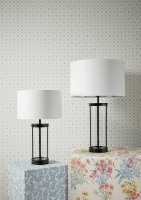 Laura Ashley Harrington Small Table Lamp Matt Black and Glass with Shade