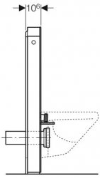 Geberit Monolith Black Glass Sanitary Module for Wall Hung Toilet, 101cm, with Straight Connector