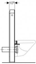 Geberit Monolith White Glass Sanitary Module for Wall Hung WC, 101cm, with Straight Connector- Stock Clearance