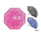 KS Brands UU0246 23" Ladies Clear Printed Frill Edge Walking Umbrella 3 Colours