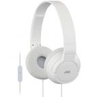 JVC HASR185 Lightweight Powerful Over Ear Headphones With Remote And Mic - White