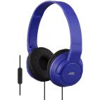 JVC HASR185 Lightweight Powerful Over Ear Headphones With Remote And Mic - Blue