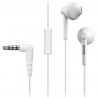 Panasonic RPTCM50/WHITE Clear Bass Sound Stereo Earphones with Mic White - New
