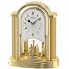 Seiko QXN228G Superior Quality Rotating Pendulum Mantel Clock - Gold / White