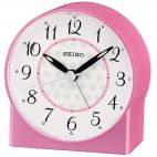 Seiko QHE136P Durable High Quality Sweep Second Hand Beep Alarm Clock - Pink