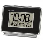 Seiko QHL068K LCD Dual Beep Alarm Digital Calendar Thermometer Clock - Black