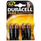Duracell Plus Alkaline Battery AA Standard Size 4 Pack