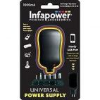 Infapower 1000mA Universal Multi-Voltage Power supply with USB Port