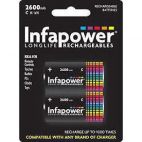 Infapower Rechargeable C Size Ni-MH Multi Usage Batteries 1.2v 2600mAh 2 Pack