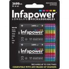 Infapower Rechargeable D Size Ni-MH Multi Usage Batteries 1.2v 2600mAh 2 Pack