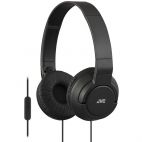 JVC HASR185 Lightweight Powerful Over Ear Headphones With Remote And Mic - Black