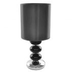 Lloytron L3120 40w Retro Style Table Lamp Bronze Glass Satin Fabric Shade - New