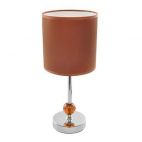 Lloytron L2108 40w 13" Steel/Acrylic Table Lamp Satin Fabric Shade Bronze - New