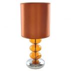 Lloytron L3120 40w Retro Style Table Lamp Black Glass - Satin Fabric Shade - New