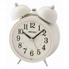 Seiko QHK035C Quiet Sweep Second Hand Bell Alarm Clock with Light & Snooze - New