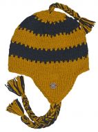 Pure wool - half fleece lined - stripes - Mustard and black