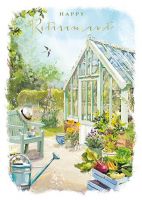 Retirement Card - Green House Garden Quiet Corner - At Home Ling Design