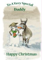 Christmas Card - Daddy - Donkey & Snowman - Funny - Gift Envy