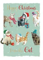 Christmas Card - From The Cat - Green - The Wildlife Ling Design