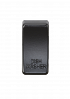 Knightsbridge Switch cover "marked DISHWASHER" - matt black (GDDISHMB)