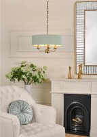 Laura Ashley Sorrento 3 Light Shadelier Matt Antique Brass and Green with Shade