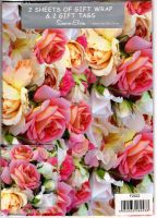 Roses Gift Wrapping Paper Gift Wrap - 2 Sheet & Tags