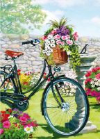 Birthday Card - Bicycle Bike Flowers - Country Cards