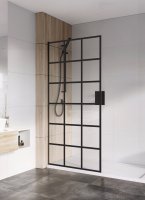 Roman Haven Select 1200mm Black Grid Wetroom Panel (8mm)