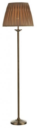 Dar Hatton Floor Lamp Antique Brass with Shade