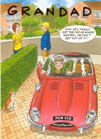Birthday Card - Grandad - Sport's Car - Funny Rainbow Humour