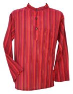 Light weight - Striped Cotton Shirt - Red