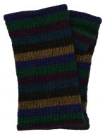 Children's Fleece lined - stripes wristwarmers - Green multi