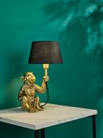 Zira Monkey Table Lamp Gold With Shade