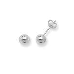 Silver Ball Stud Earrings 6mm