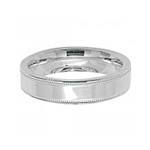 Silver Wedding Ring with millegrain edge 5mm U