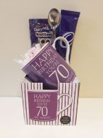 Cadbury's Hot Chocolate & 70th Purple Birthday Mug Gift Set