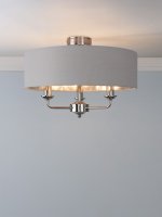 Laura Ashley Sorrento 3 Light Semi-Flush Polished Nickel with Silver Shade