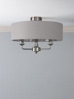 Laura Ashley Sorrento 3 Light Semi-Flush Polished Nickel with Silver Shade