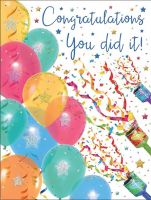 Congratulations Card - You Did It! Balloons