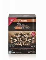 Premier Decorations Timelights Battery Operated Multi-Action 400 LED with Green Cable - Warm White