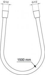 Ideal Standard Idealflex 1.55m Smooth Chrome Shower Hose