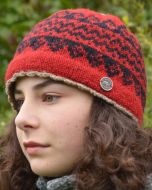 Pure new wool beanie - Garva - Red