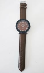 ETON Mens Watch Jumbo Leather Strap Brown Chrome & Black - 3245J