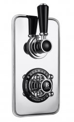 Bayswater Black & Chrome Twin Concealed Valve with Diverter