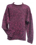 hand knit jumper -  two tone - Blackberry