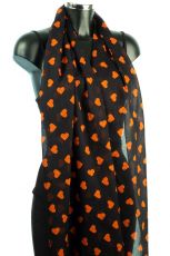 Cotton Heart Print Scarf