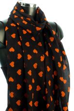 Cotton Heart Print Scarf